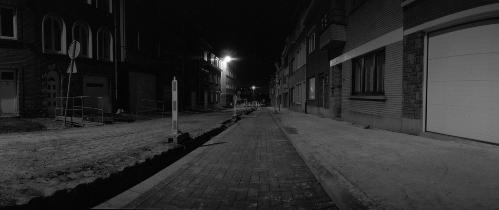 a street in brussels at night