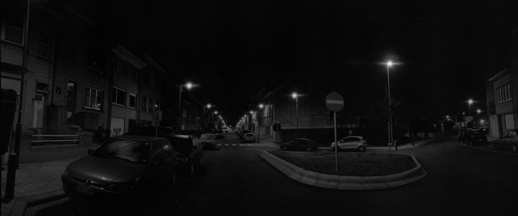 a street in brussels at night