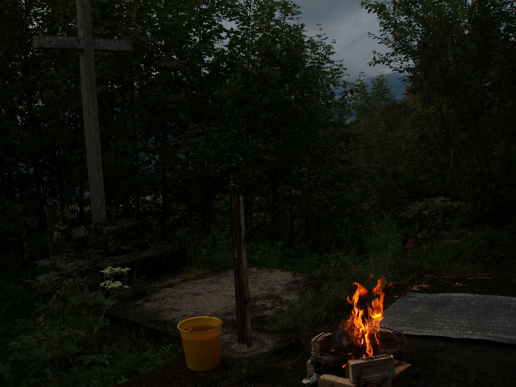 feu sur la terrasse