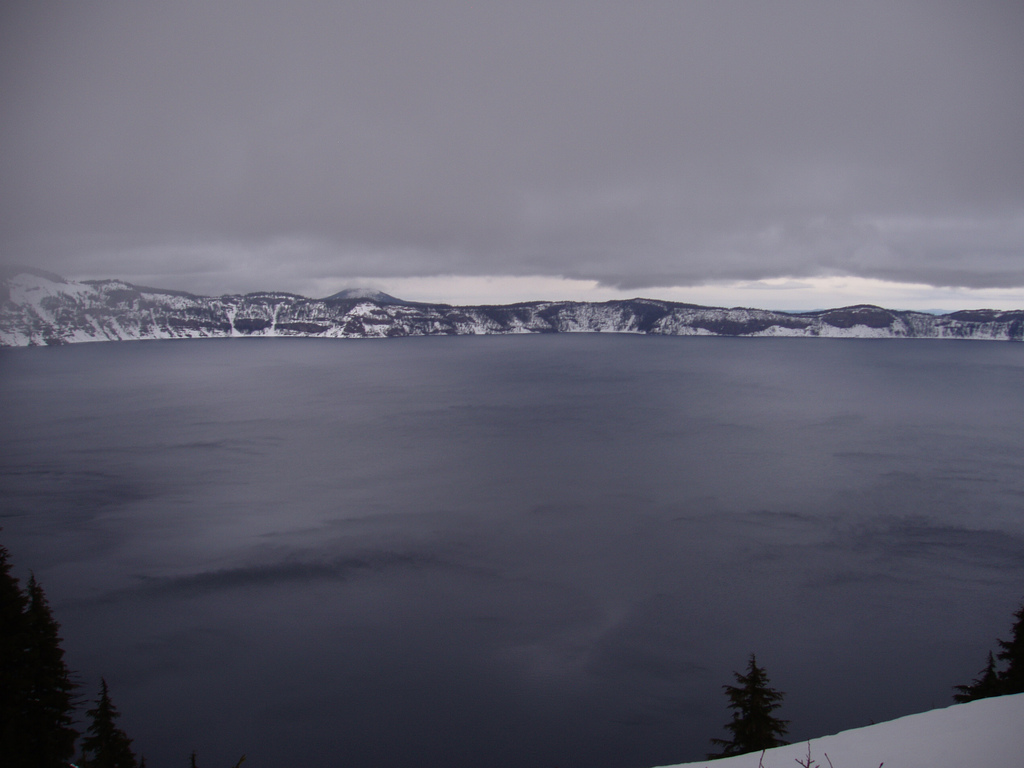 A big lake in a crater