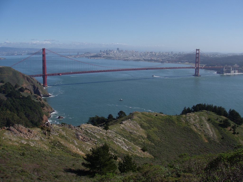 The Golden Gate bridge