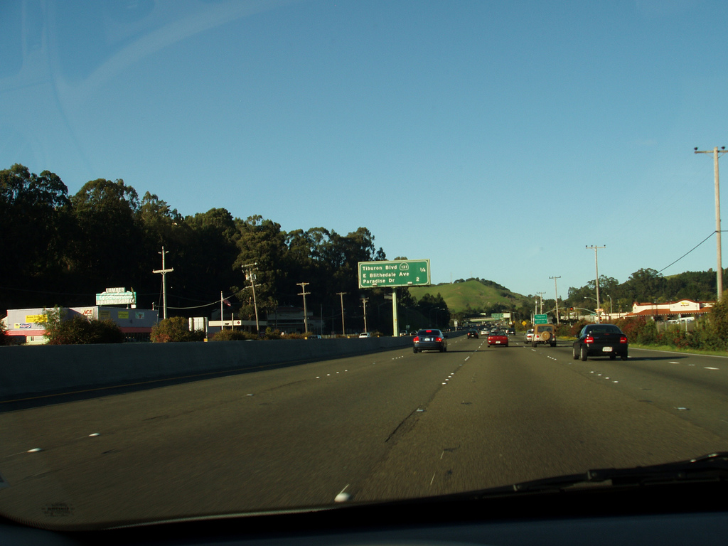 on the freeway
