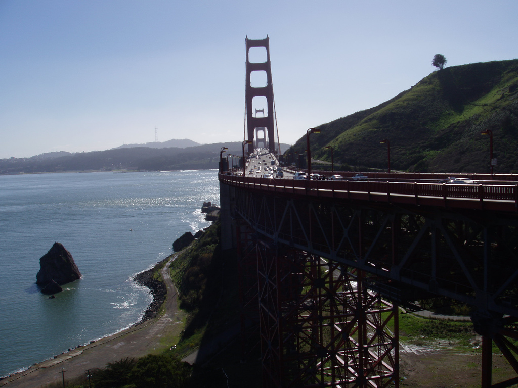 The Golden Gate bridge