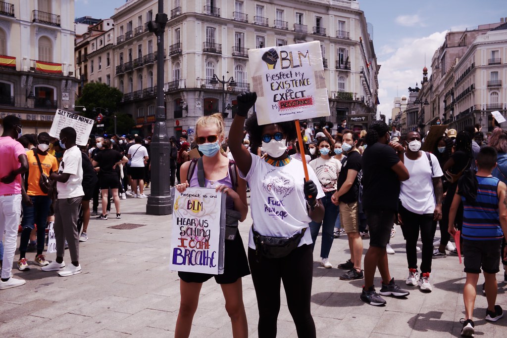 Manifestaci&oacute;n contra el racismo en Madrid, 2020-06-07