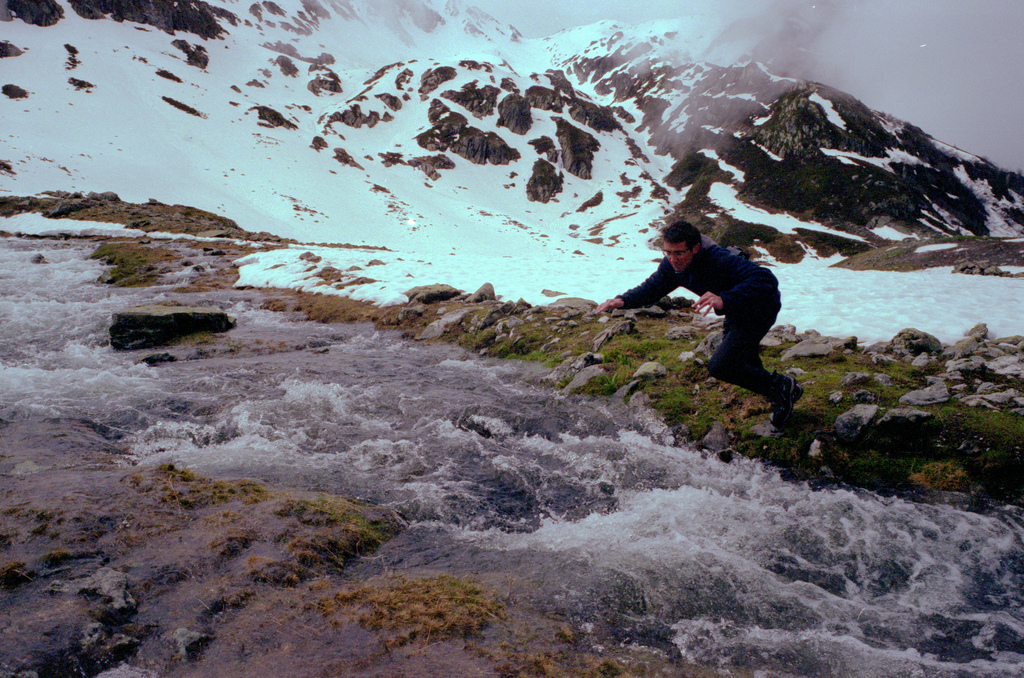 Traversée d'un torrent