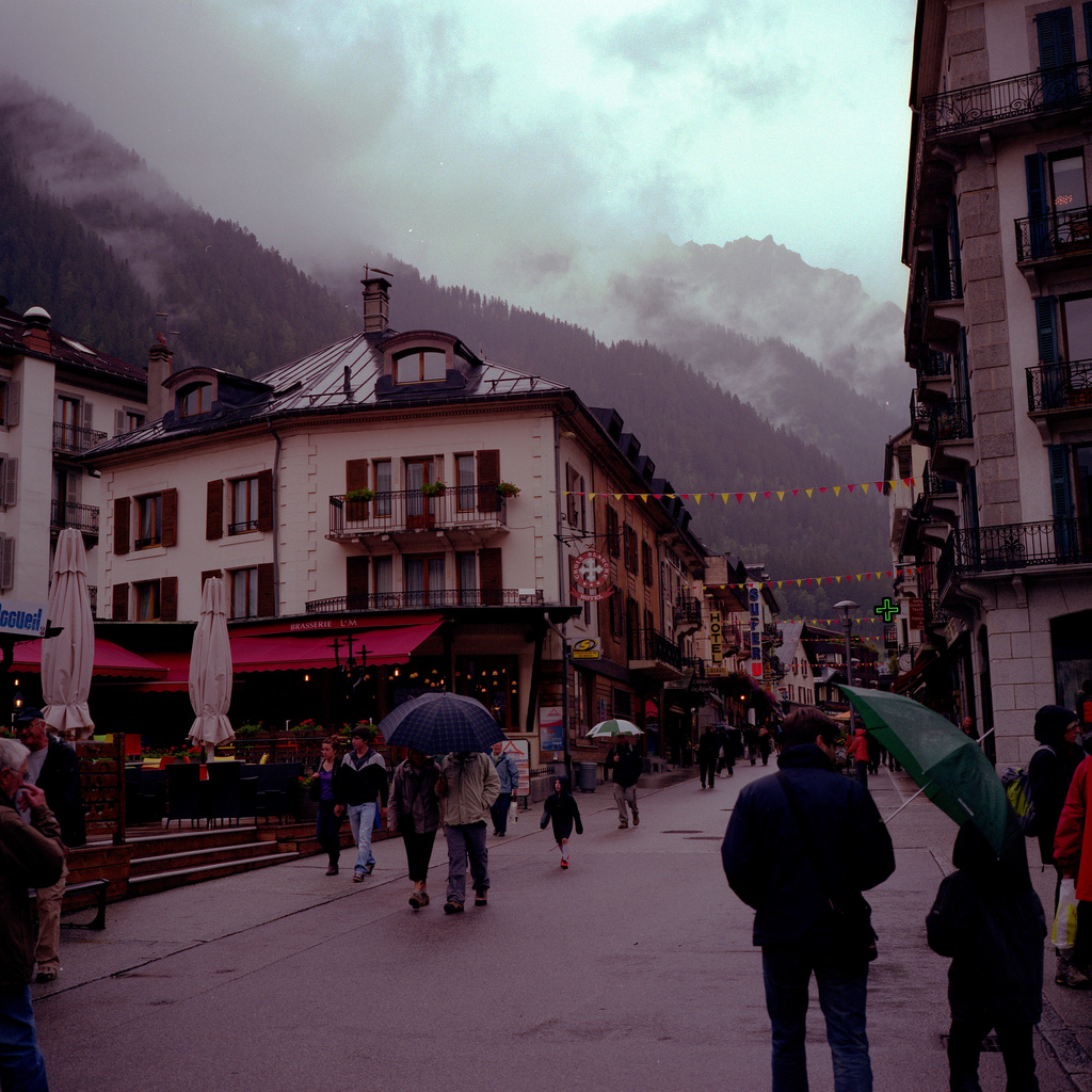 Chamonix un jour de pluie