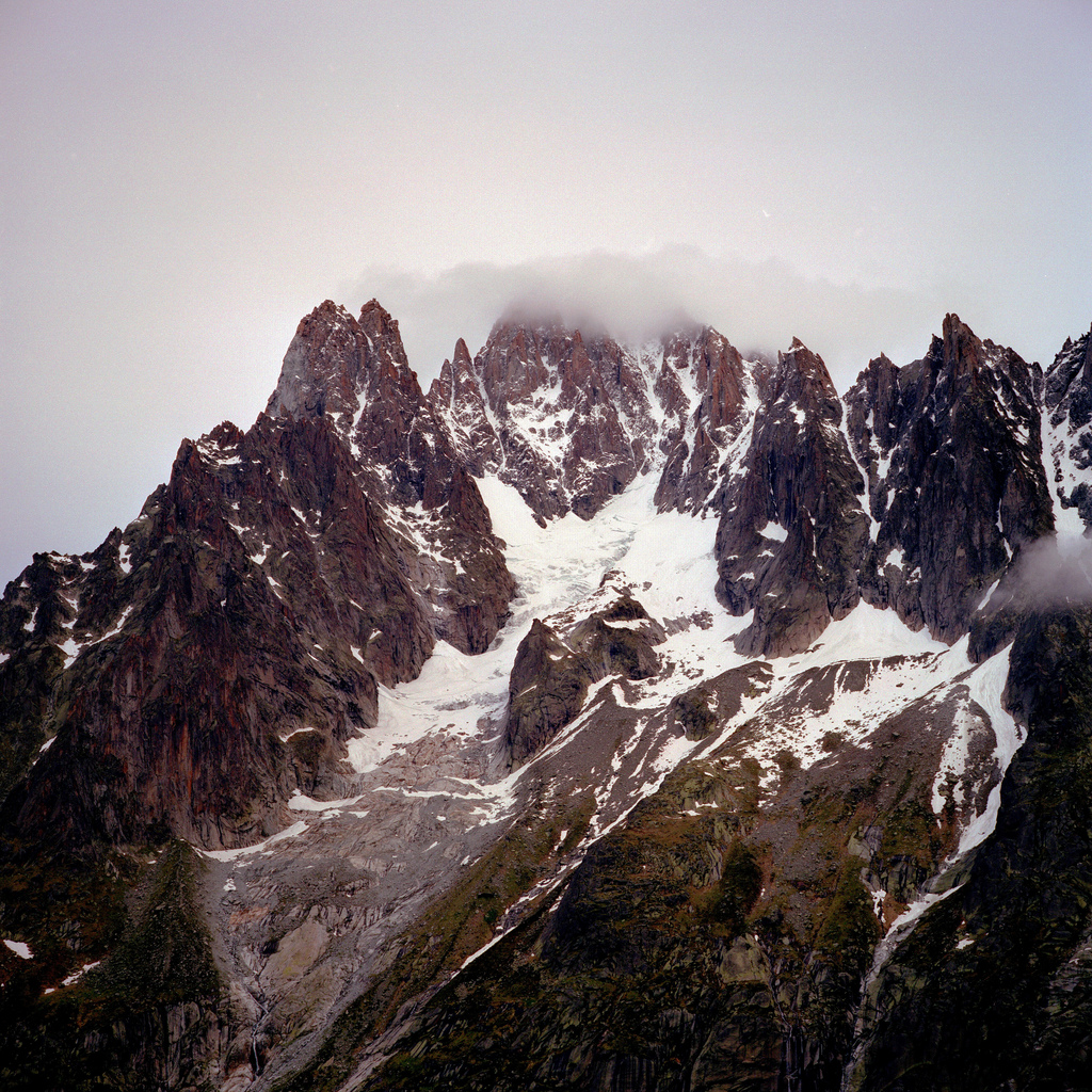 Aiguille Verte dans les nuages
